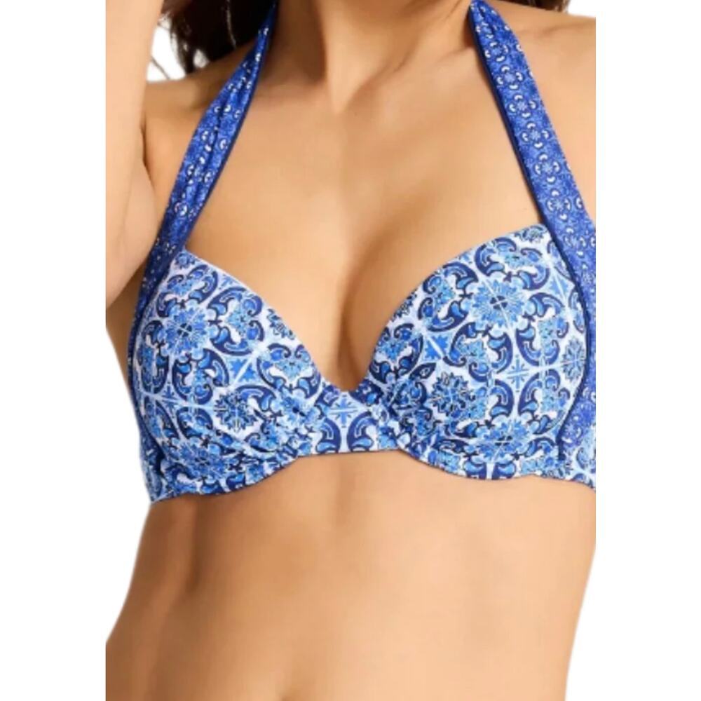 Tommy Bahama 36DD Halter in Terrazzo tile print molded underwire UPF 50 NWT